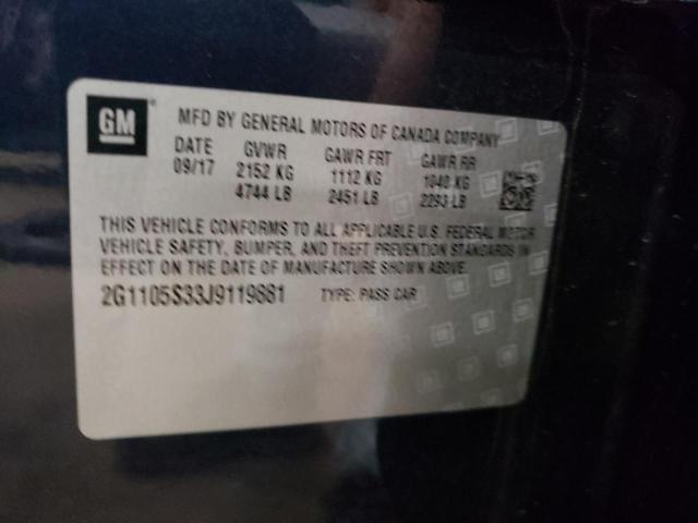 2018 CHEVROLET IMPALA LT 2G1105S33J9119881