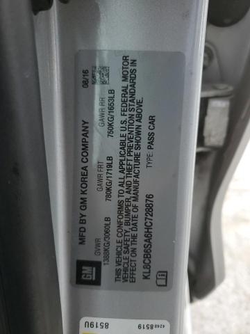 2017 CHEVROLET SPARK LS KL8CB6SA6HC728876