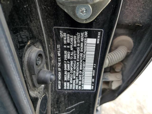 2018 HONDA CIVIC EXL - SHHFK7H76JU213017