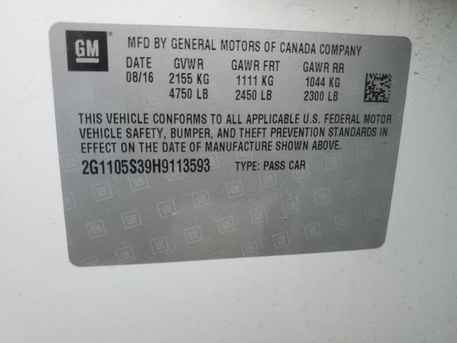 2017 CHEVROLET IMPALA LT - 2G1105S39H9113593