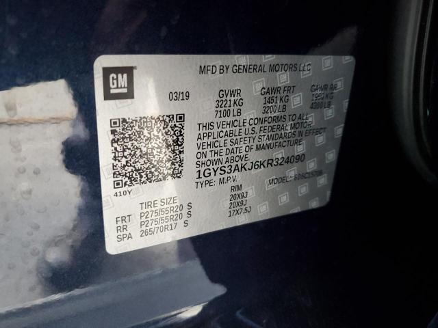 2019 CADILLAC ESCALADE 1GYS3AKJ6KR324090