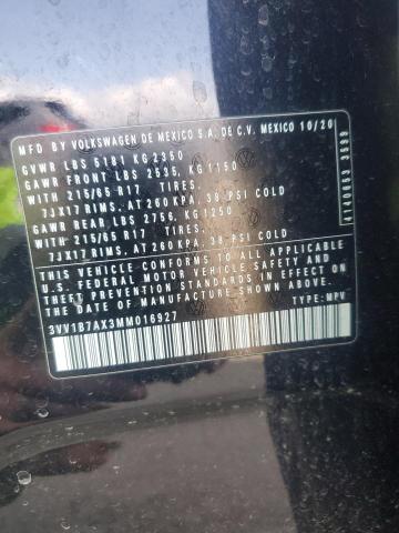 2021 VOLKSWAGEN TIGUAN S - 3VV1B7AX3MM016927