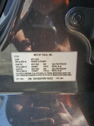 2024 TESLA MODEL Y 7SAYGDEF0RF162022