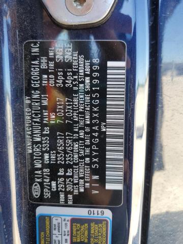 2019 KIA SORENTO L - 5XYPG4A3XKG519998