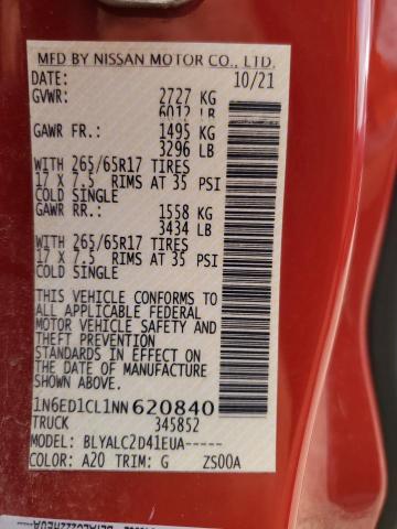 2022 NISSAN FRONTIER S - 1N6ED1CL1NN620840