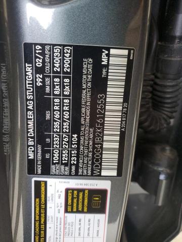 2019 MERCEDES-BENZ GLC 300 - WDC0G4JB2KF612553