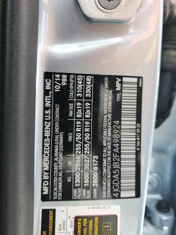 2015 MERCEDES-BENZ ML 350 - 4JGDA5JB2FA498924