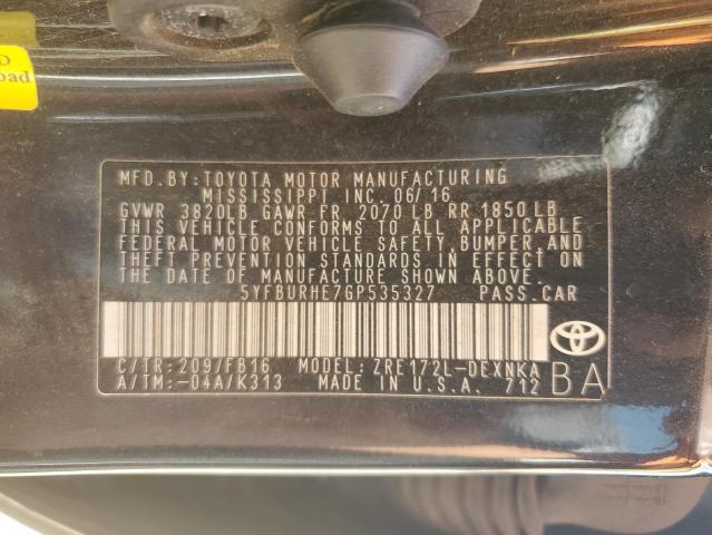 2016 TOYOTA COROLLA L - 5YFBURHE7GP535327