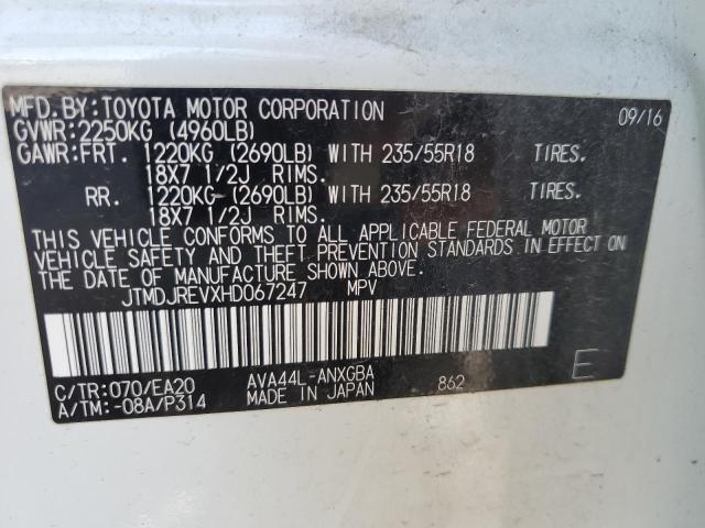 2017 TOYOTA RAV4 HV LI - JTMDJREVXHD067247