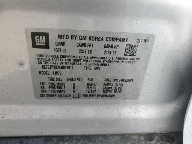 2020 CHEVROLET TRAX 1LT KL7CJPSBXLB027911