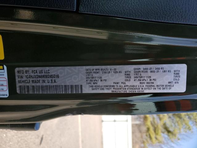 2022 JEEP WRANGLER 1C4HJXDN6NW245016