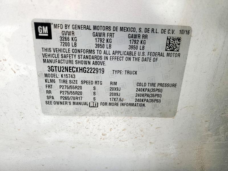 2017 GMC SIERRA K15 - 3GTU2NECXHG222919