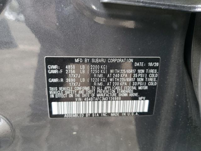 2021 SUBARU OUTBACK PR - 4S4BTAFC3M3126988