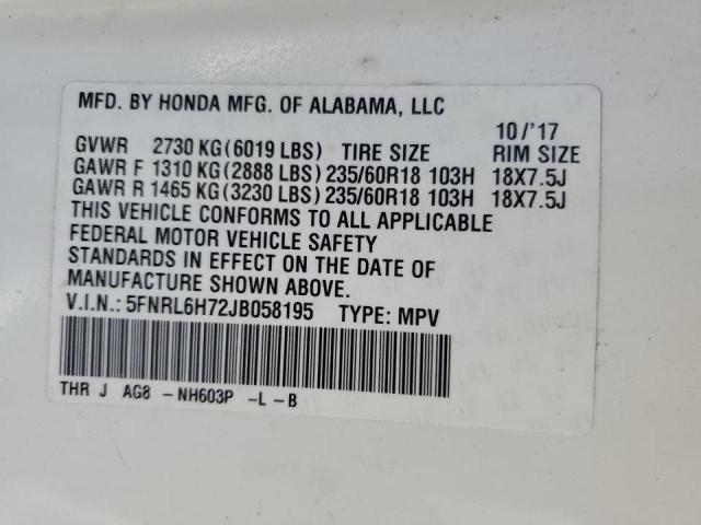 2018 HONDA ODYSSEY EX - 5FNRL6H72JB058195