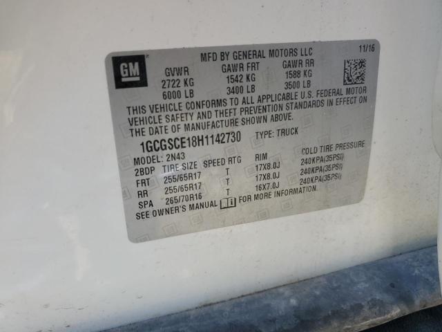 2017 CHEVROLET COLORADO L - 1GCGSCE18H1142730