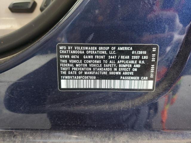 2015 VOLKSWAGEN PASSAT SE - 1VWBV7A39FC067809