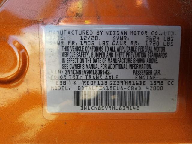 2021 NISSAN VERSA SV - 3N1CN8EV9ML839142