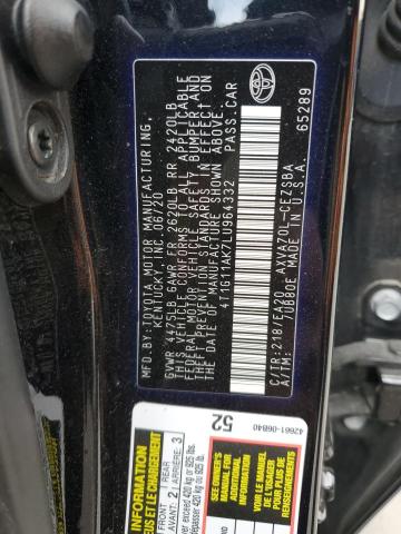2020 TOYOTA CAMRY SE - 4T1G11AK7LU964332