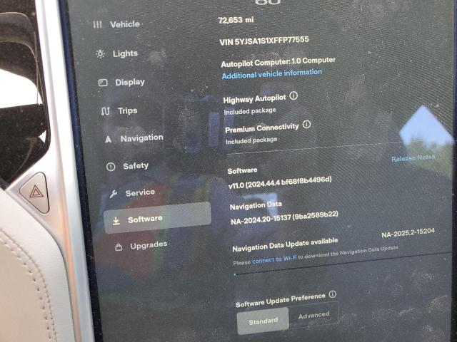 2015 TESLA MODEL S 70 - 5YJSA1S1XFFP77555