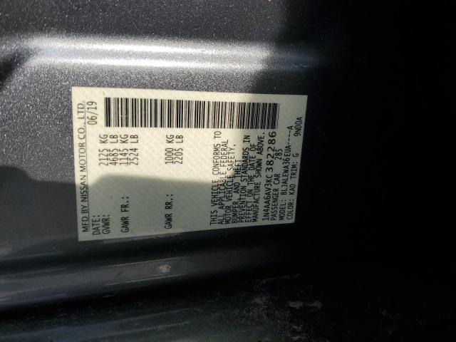 2019 NISSAN MAXIMA S - 1N4AA6AV3KC382286