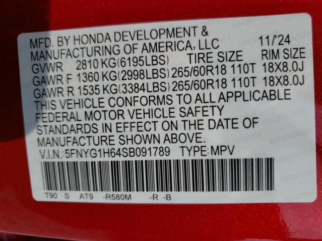 2025 HONDA PILOT TRAI 5FNYG1H64SB091789