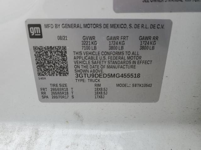 2021 GMC SIERRA K15 3GTU9DED5MG455518