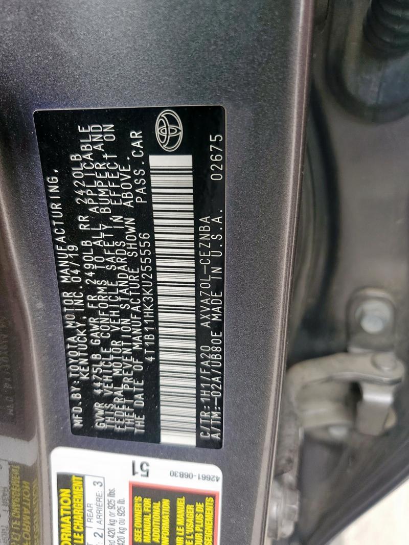 2019 TOYOTA CAMRY L - 4T1B11HK3KU255556