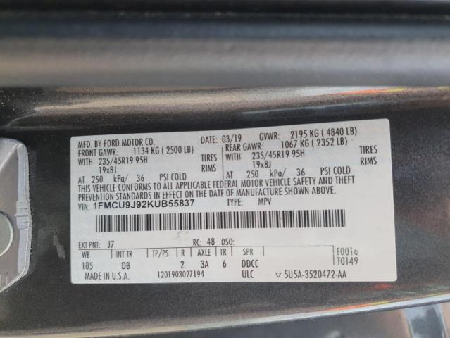 2019 FORD ESCAPE TIT - 1FMCU9J92KUB55837