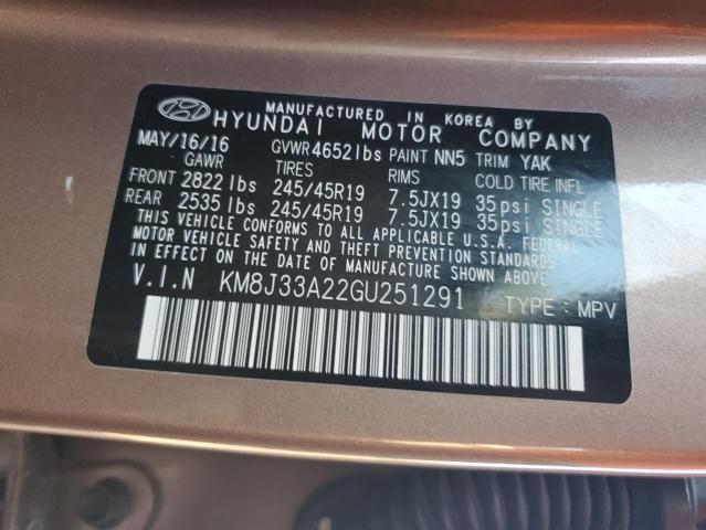 2016 HYUNDAI TUCSON LIM - KM8J33A22GU251291