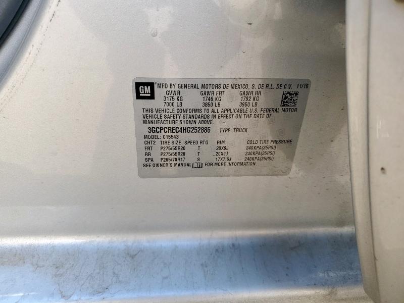 2017 CHEVROLET SILVERADO - 3GCPCREC4HG252886