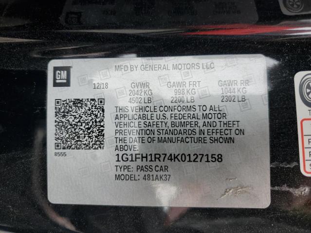 2019 CHEVROLET CAMARO SS - 1G1FH1R74K0127158