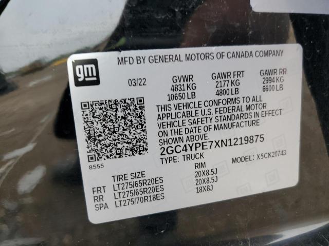 2022 CHEVROLET SILVERADO - 2GC4YPE7XN1219875
