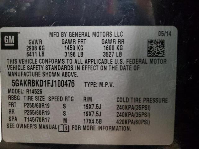 2015 BUICK ENCLAVE - 5GAKRBKD1FJ100476