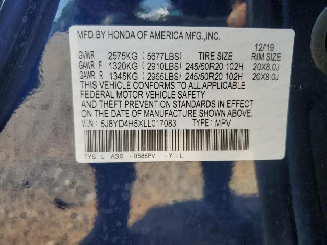 2020 ACURA MDX TECHNO - 5J8YD4H5XLL017083