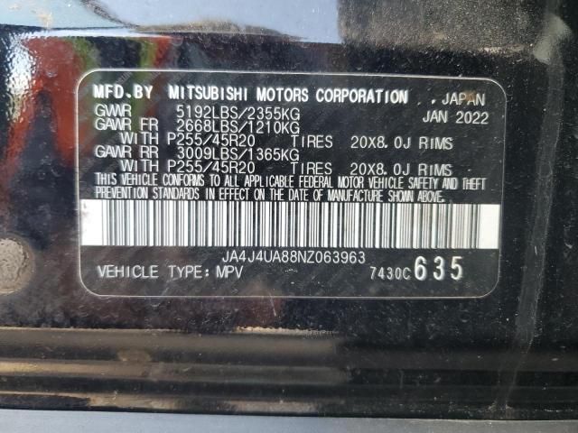 2022 MITSUBISHI OUTLANDER - JA4J4UA88NZ063963