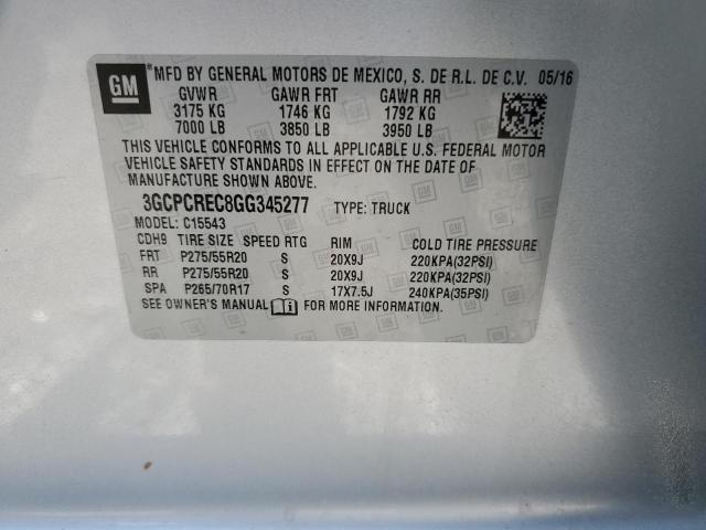 2016 CHEVROLET SILVERADO - 3GCPCREC8GG345277