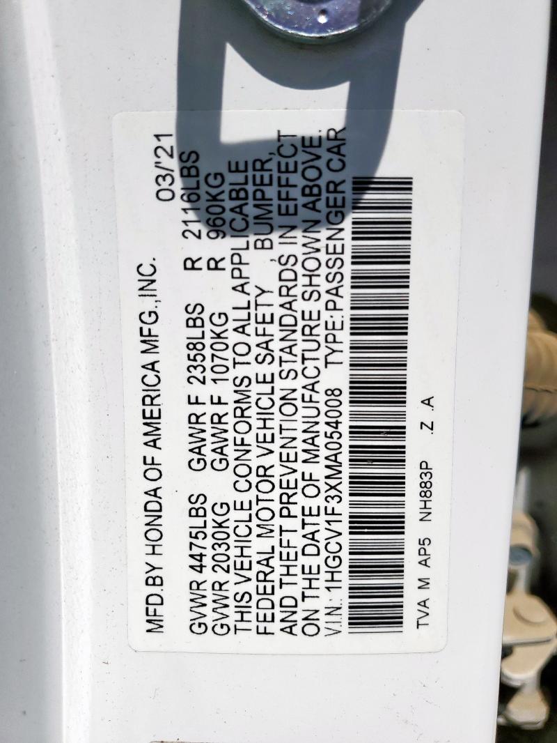 2021 HONDA ACCORD SPO - 1HGCV1F3XMA054008