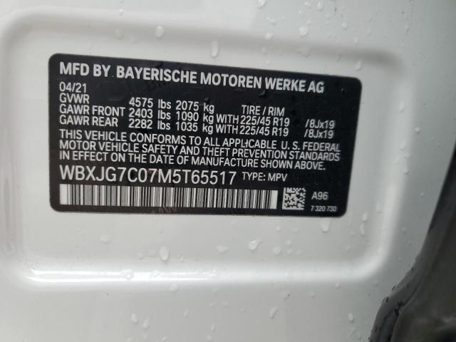 2021 BMW X1 SDRIVE2 WBXJG7C07M5T65517