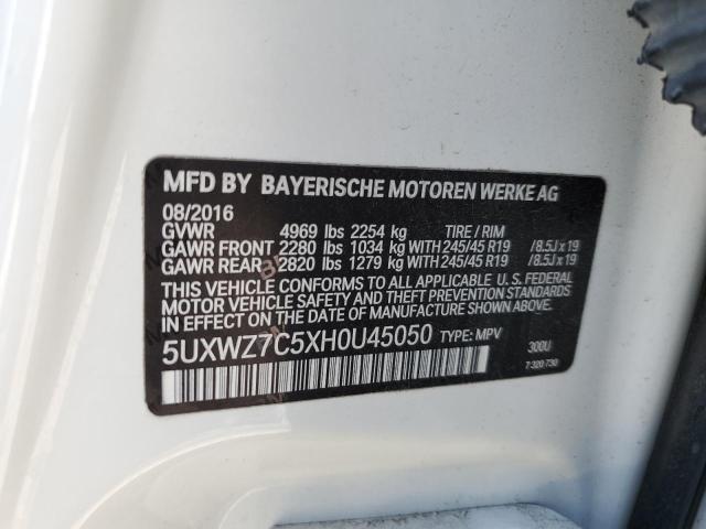 2017 BMW X3 SDRIVE2 - 5UXWZ7C5XH0U45050