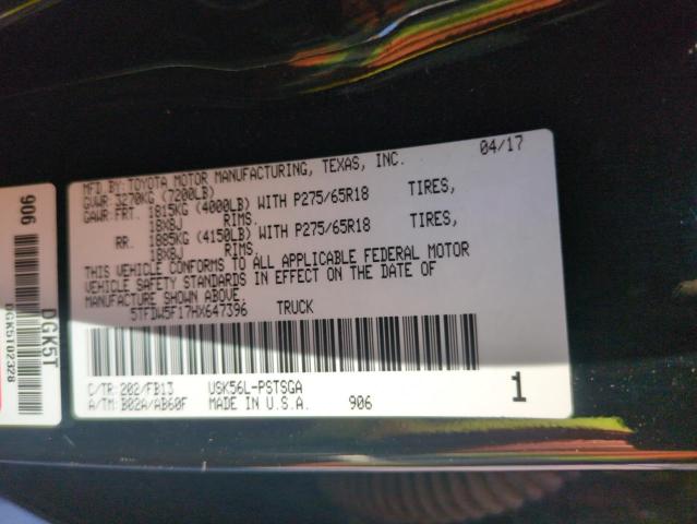 2017 TOYOTA TUNDRA CRE - 5TFDW5F17HX647396