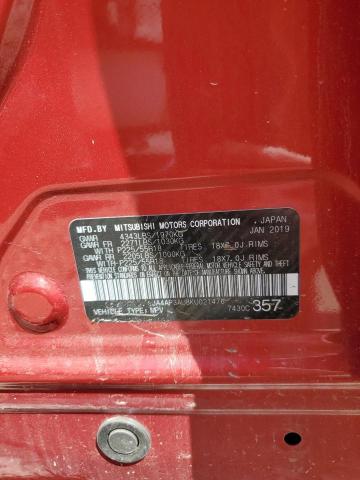 2019 MITSUBISHI OUTLANDER - JA4AP3AU8KU021476