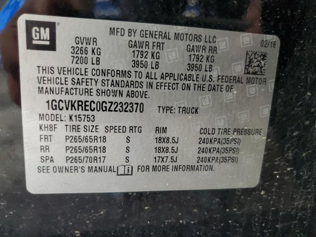 2016 CHEVROLET SILVERADO - 1GCVKREC0GZ232370