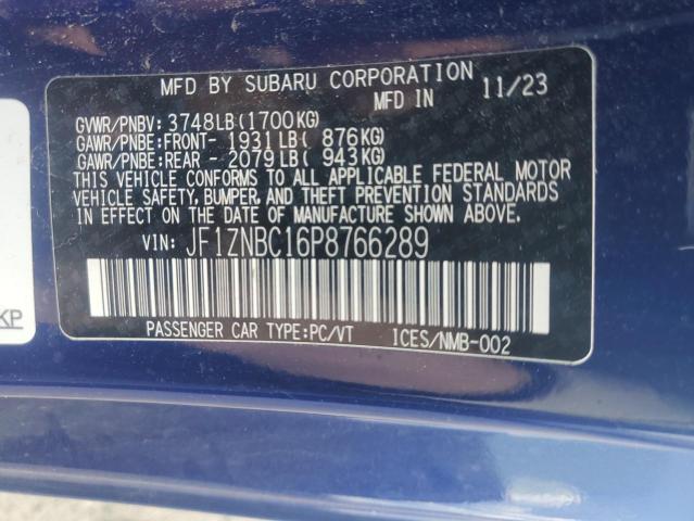 2023 TOYOTA GR 86 JF1ZNBC16P8766289