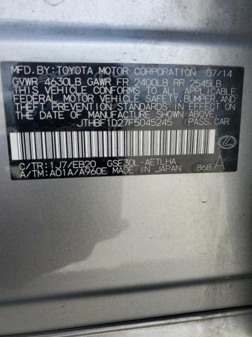 2015 LEXUS IS 250 JTHBF1D27F5045245