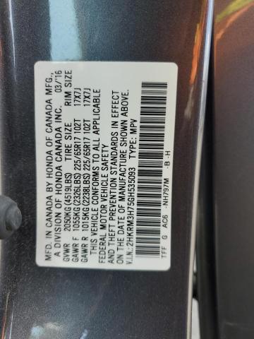 2016 HONDA CR-V EXL - 2HKRM3H75GH535093