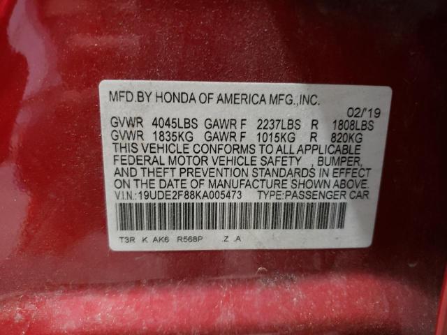 2019 ACURA ILX PREMIU 19UDE2F88KA005473