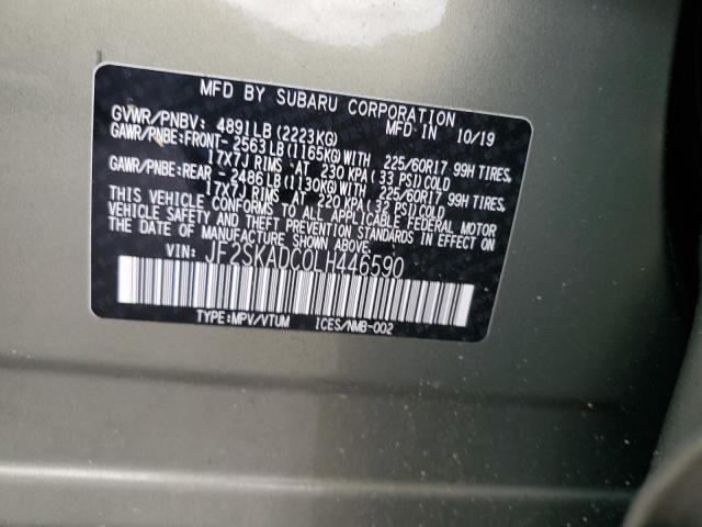 2020 SUBARU FORESTER JF2SKADC0LH446590