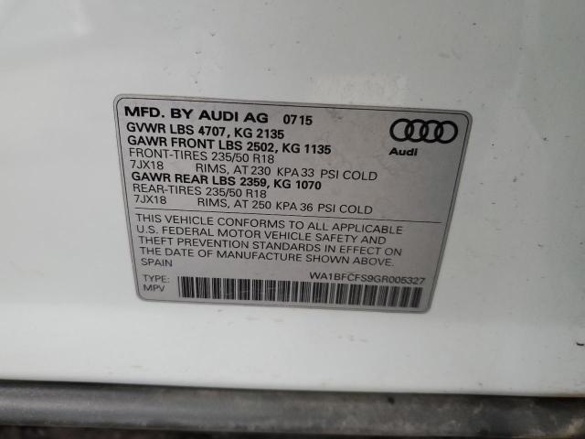 2016 AUDI Q3 PREMIUM - WA1BFCFS9GR005327