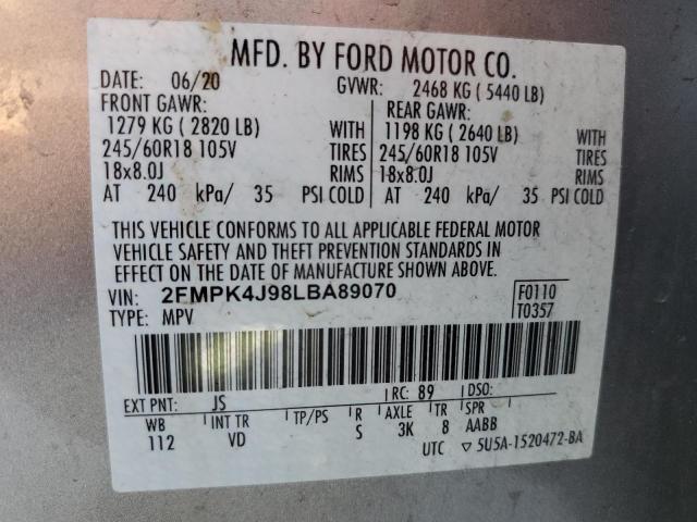2020 FORD EDGE SEL - 2FMPK4J98LBA89070
