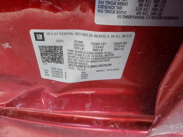 2021 GMC SIERRA K15 - 3GTU9FET3MG303529
